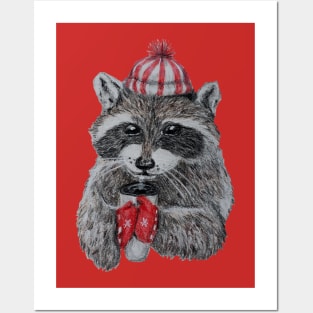 Raccoon's Cozy Winter Posters and Art